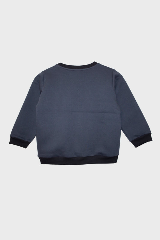 Bērnu One Wolf džemperis, tumši pelēks ar sarkanu logo