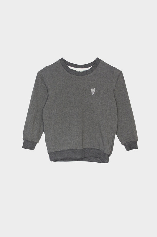 Bērnu One Wolf džemperis, pelēks ar baltu logo