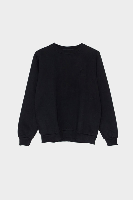 One Wolf Logo Sweater black - brushed