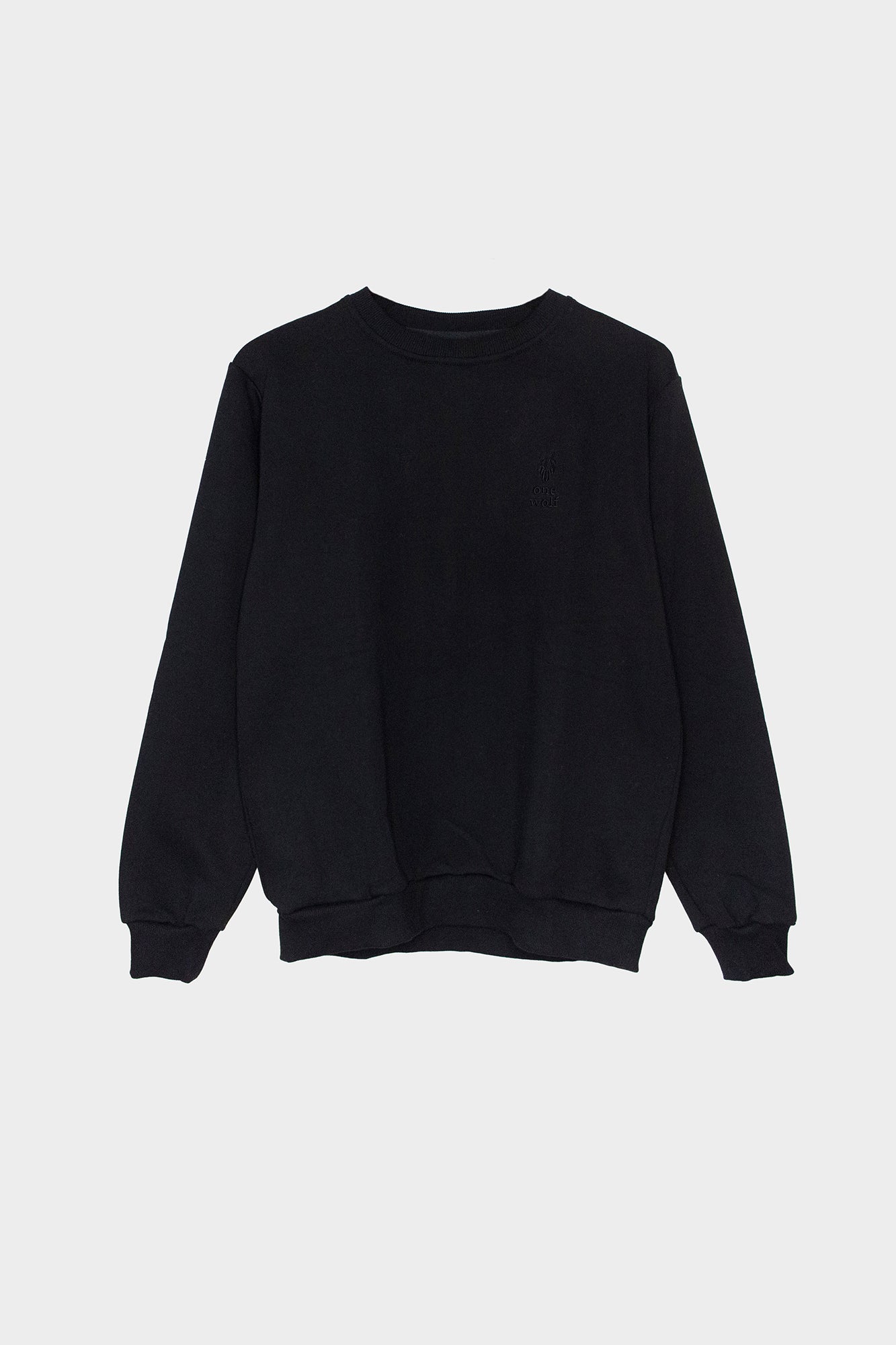 One Wolf Logo Sweater black regular, not brushed