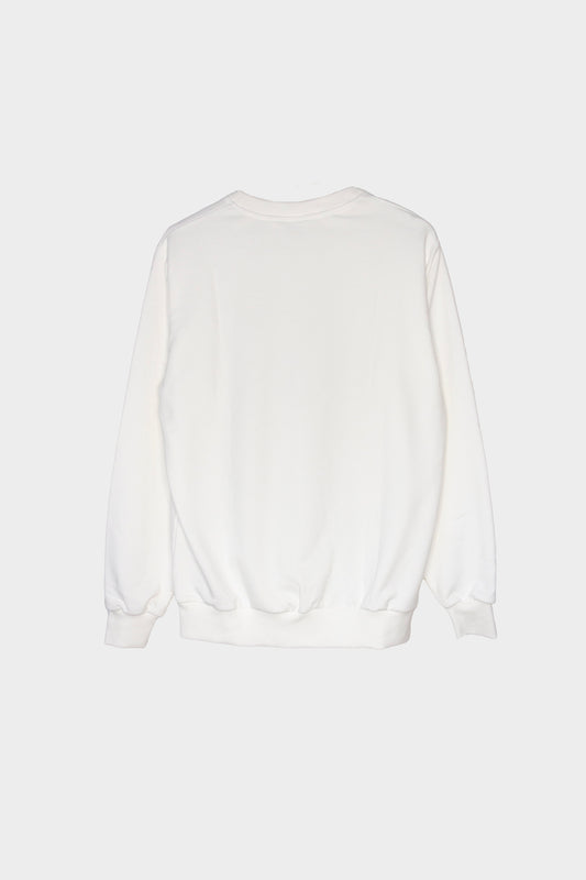 One Wolf Logo Sweater off white, not brushed
