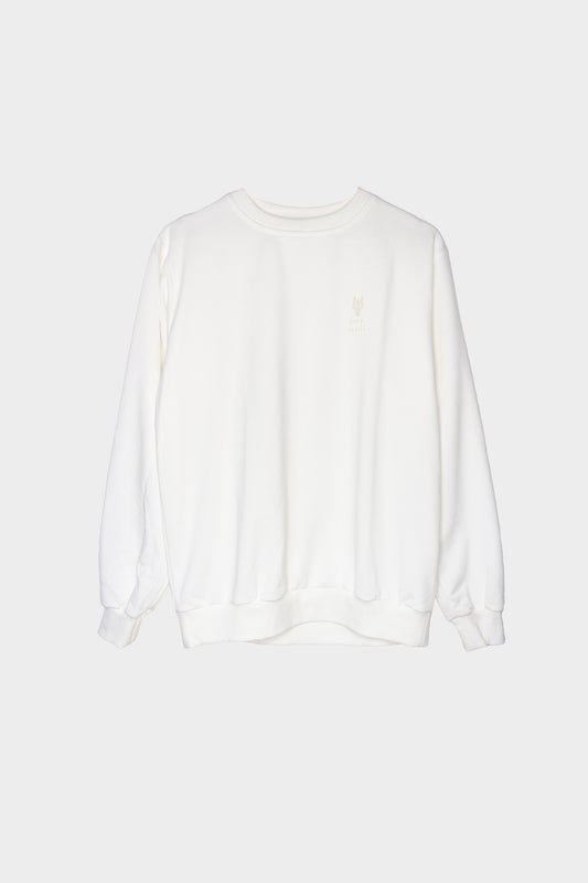 One Wolf Logo Sweater off white, not brushed