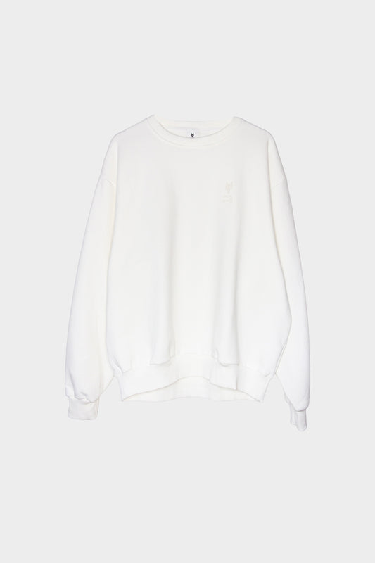 Sweater One Wolf oversize white - brushed
