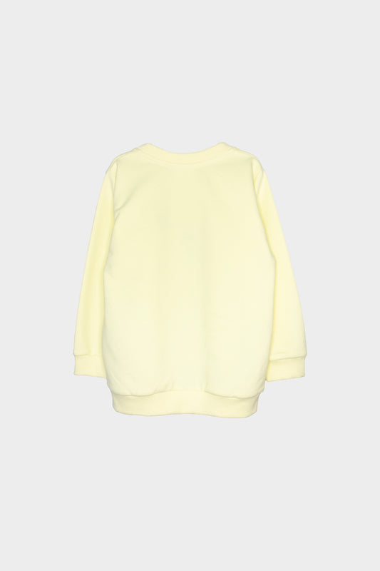 Kid’s sweater One Wolf, yellow with yellow logo (not brushed)