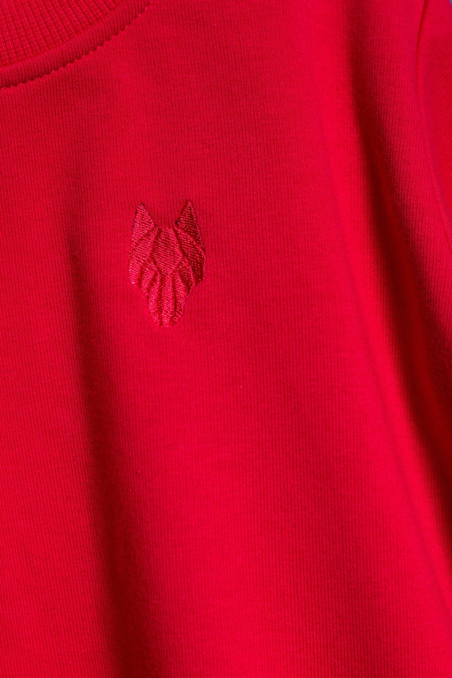 Kid's sweater One Wolf, red with red logo